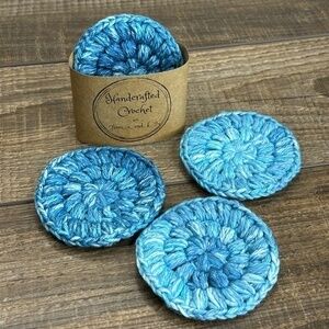 Handcrafted Crochet Face Round Makeup Remover Scrubbies Set Cotton Yarn